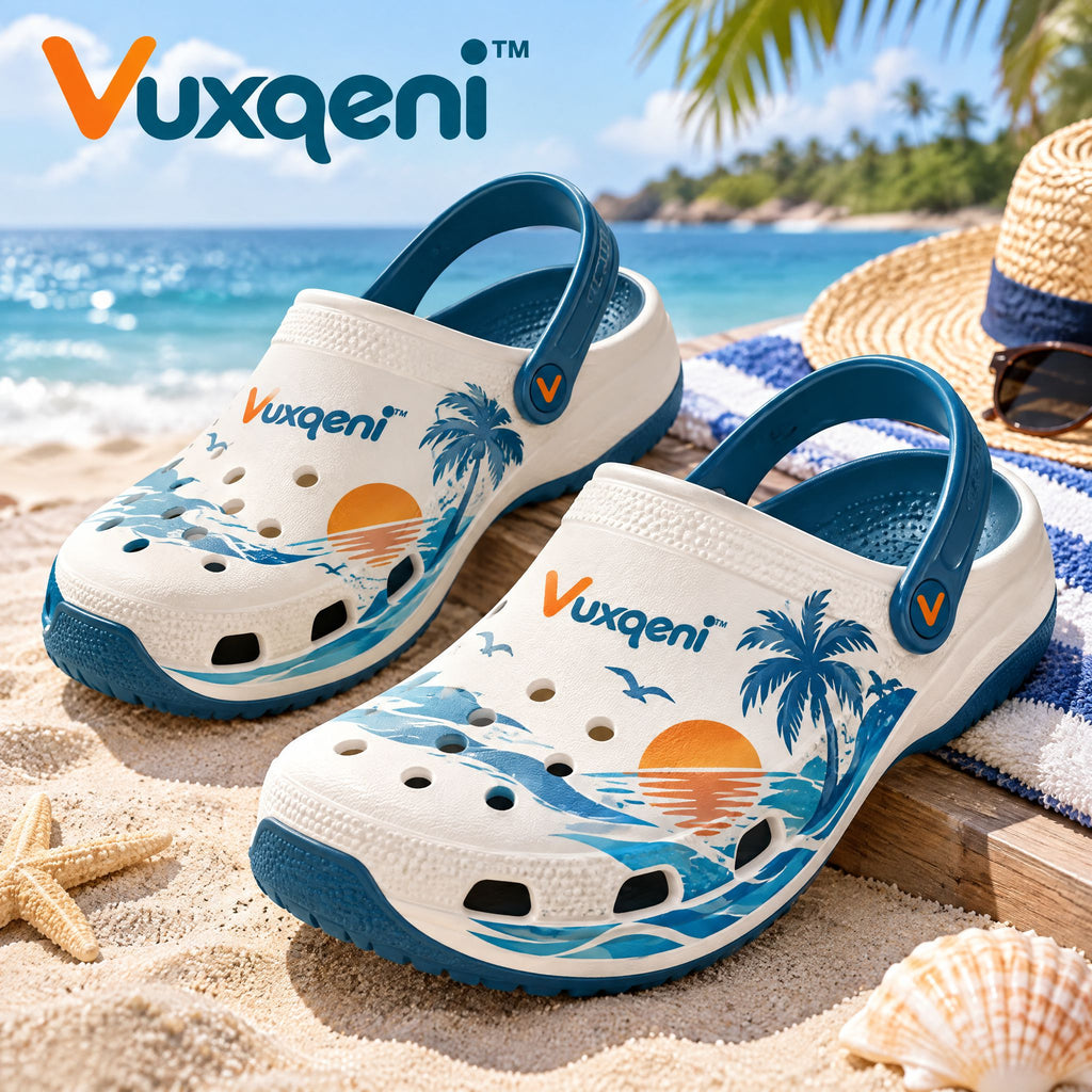 Vuxqeni™ Tropical Sunset Clogs | Lightweight Breathable Beach &amp; Water Shoes