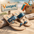Vuxqeni™ Bohemian Toe-Ring Beach Slide Sandals – Lightweight Flat Summer Slip-Ons with Textured Rope Footbed