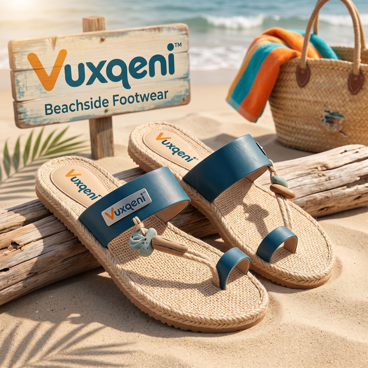 Vuxqeni Bohemian Toe Ring Beach Slide Sandals