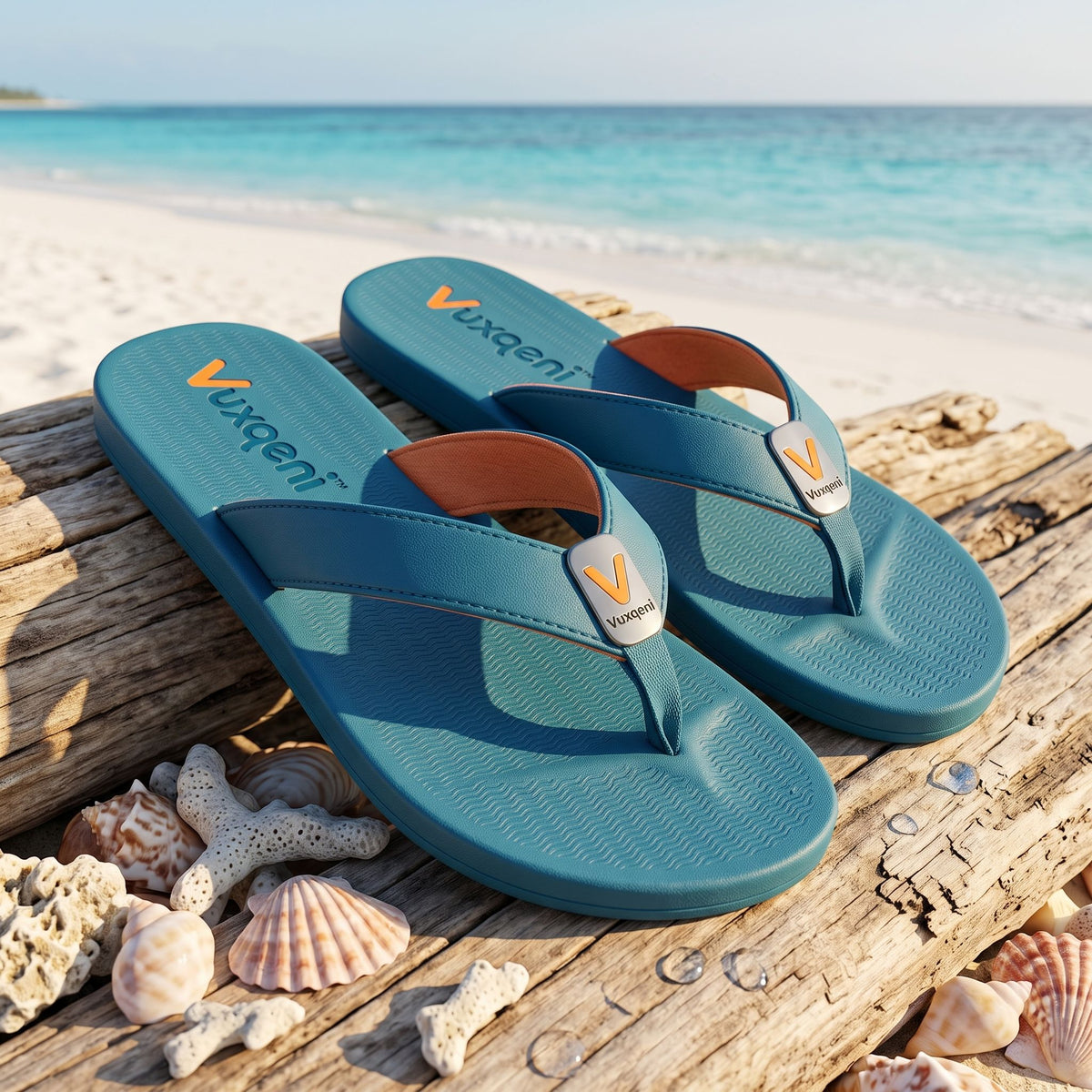 Vuxqeni Men's Cushion Beach Flip Flops