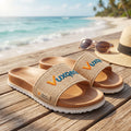 Vuxqeni™ Resort Collection Woven Slide Sandals – Ergonomic Cushioned Beach &amp; Pool Slides