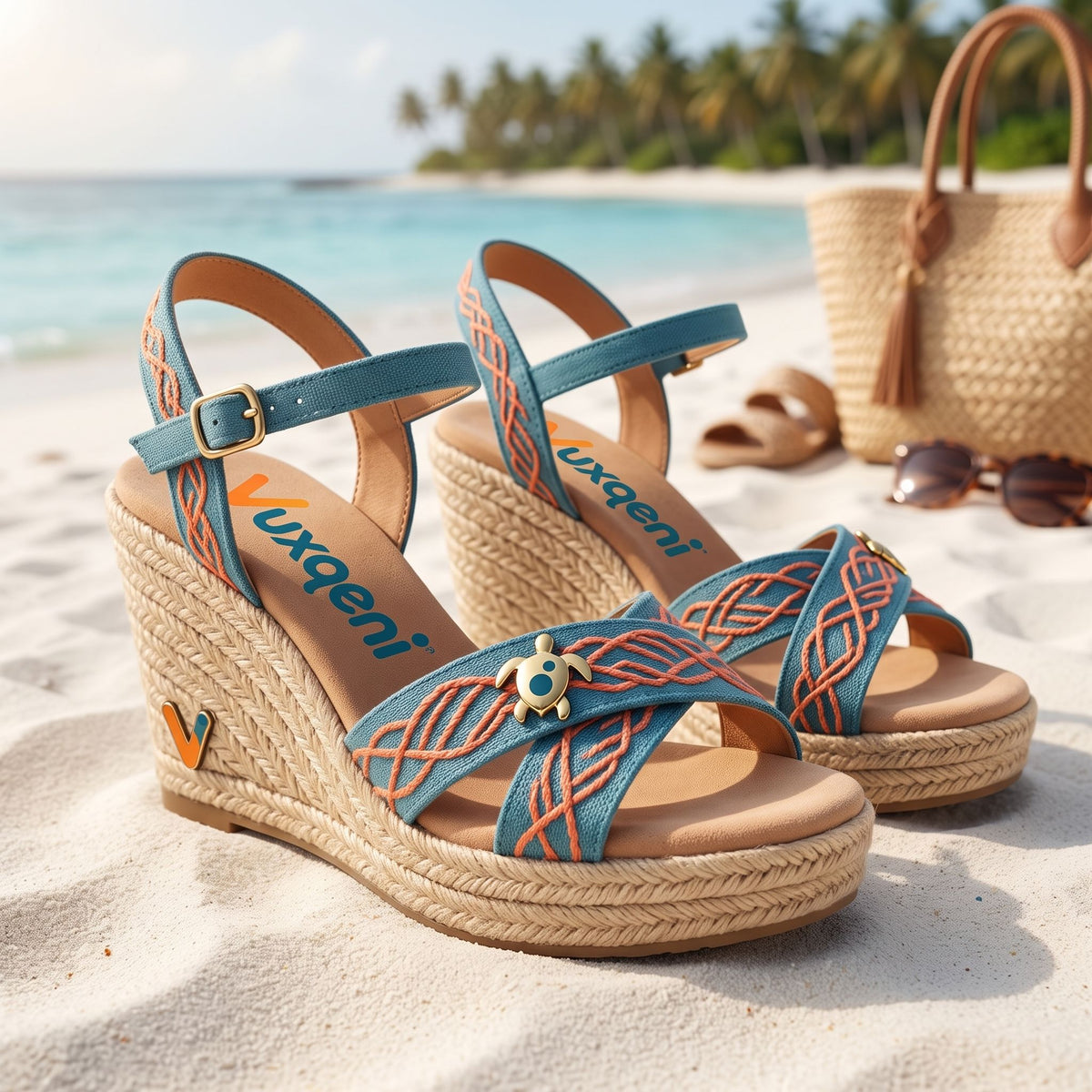 Vuxqeni Women's Bohemian Espadrille Platform Wedge Sandals