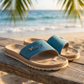 Vuxqeni™ Beach Slide Sandals for Men and Women – Ergonomic Arch Support Cushion Slides with Textured Non-Slip Footbed &amp; Canvas Strap