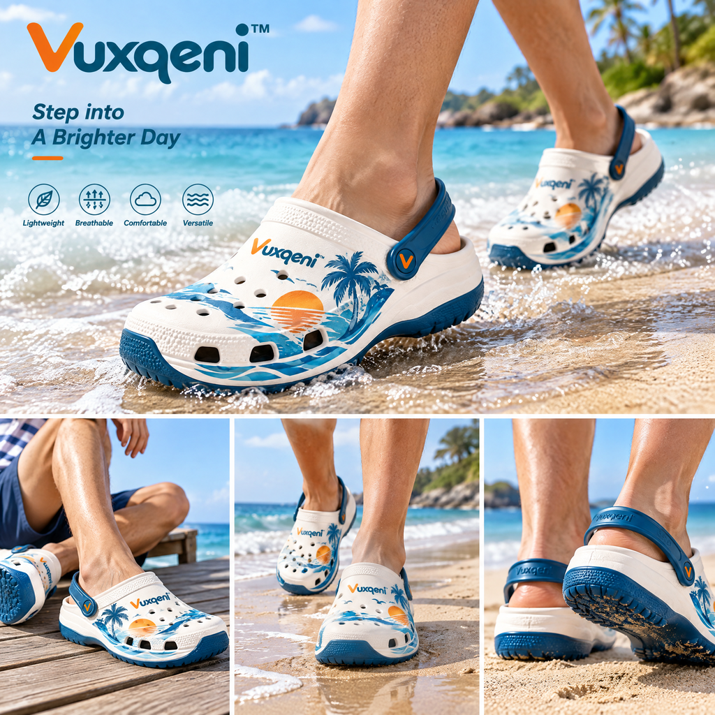 Vuxqeni™ Tropical Sunset Clogs | Lightweight Breathable Beach &amp; Water Shoes